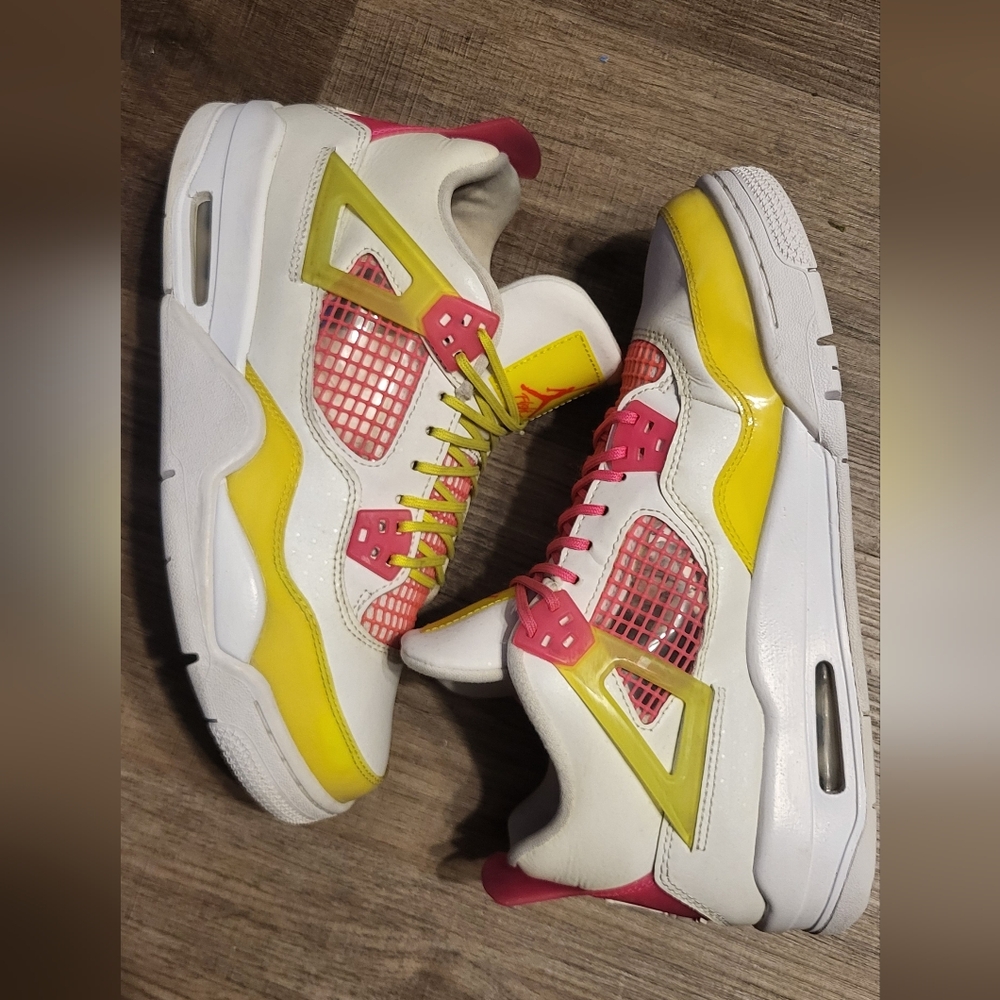 Jordan Kids Sneakers in White, Yellow, and Pink
